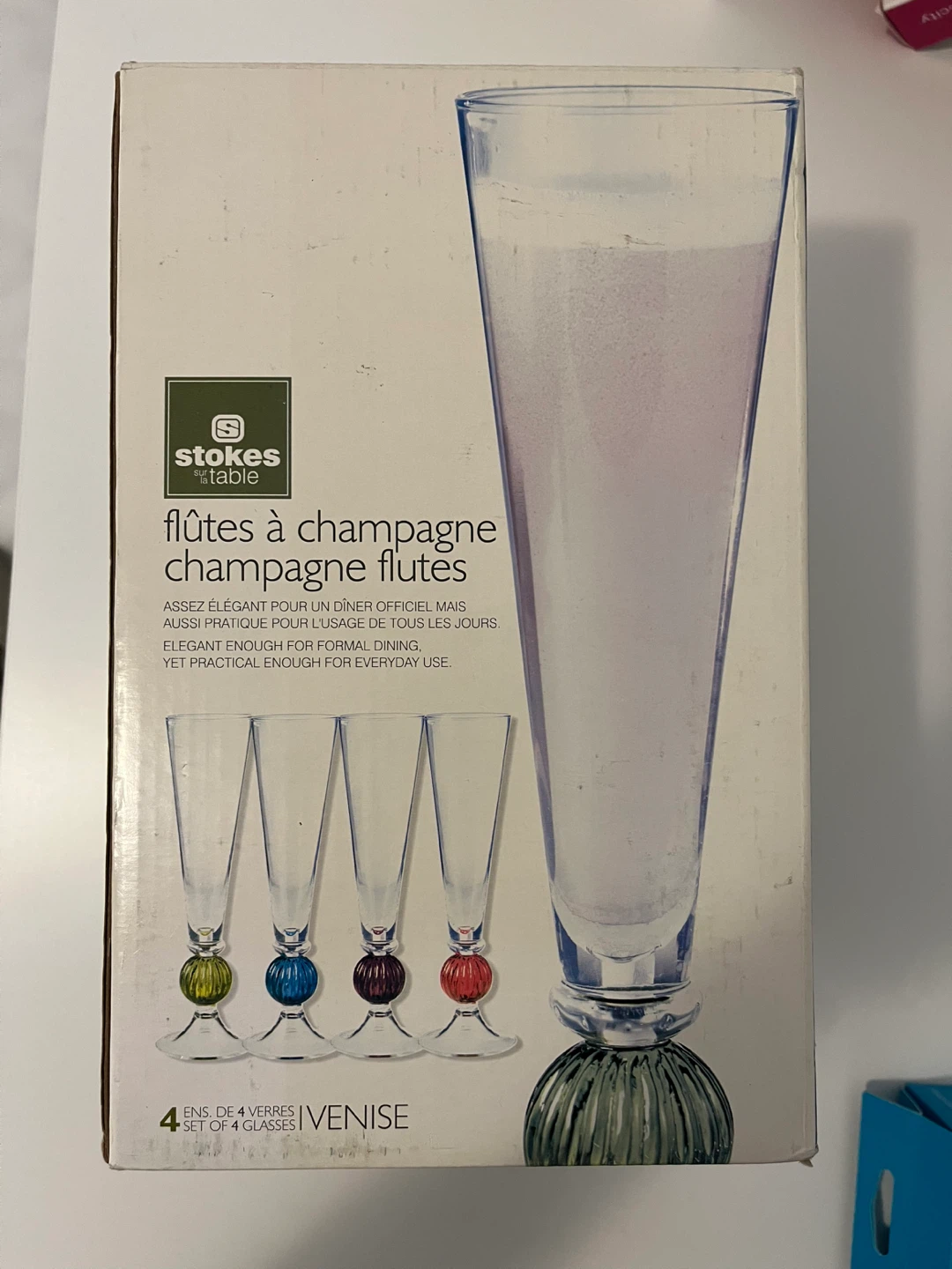 Stokes Table "Venise" Champagne Flutes - Set of 4