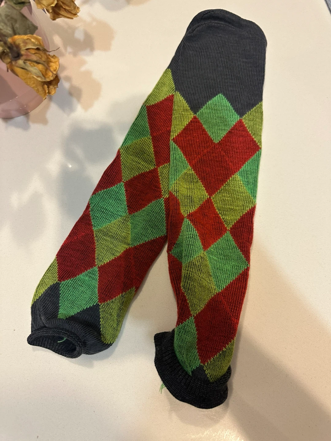Argyle Patterned Knee-High Socks