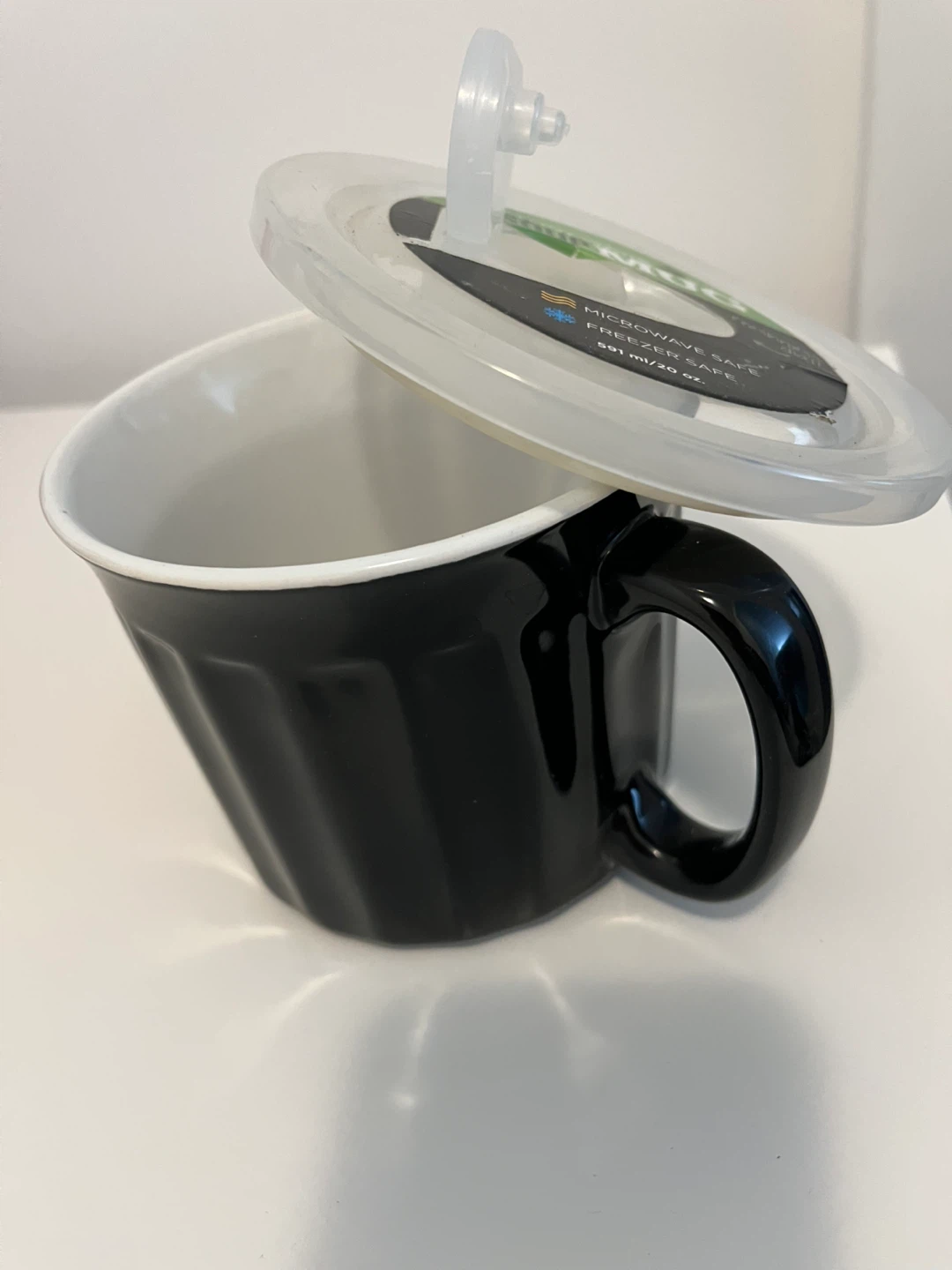 Black Stoneware Soup Mug with Lid 591ml/20 oz - photo 3
