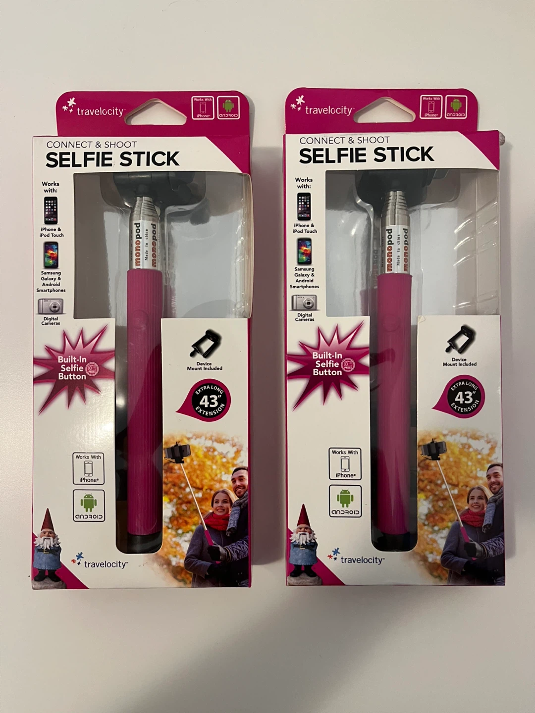 Travelocity Connect & Shoot Selfie Stick - Pink