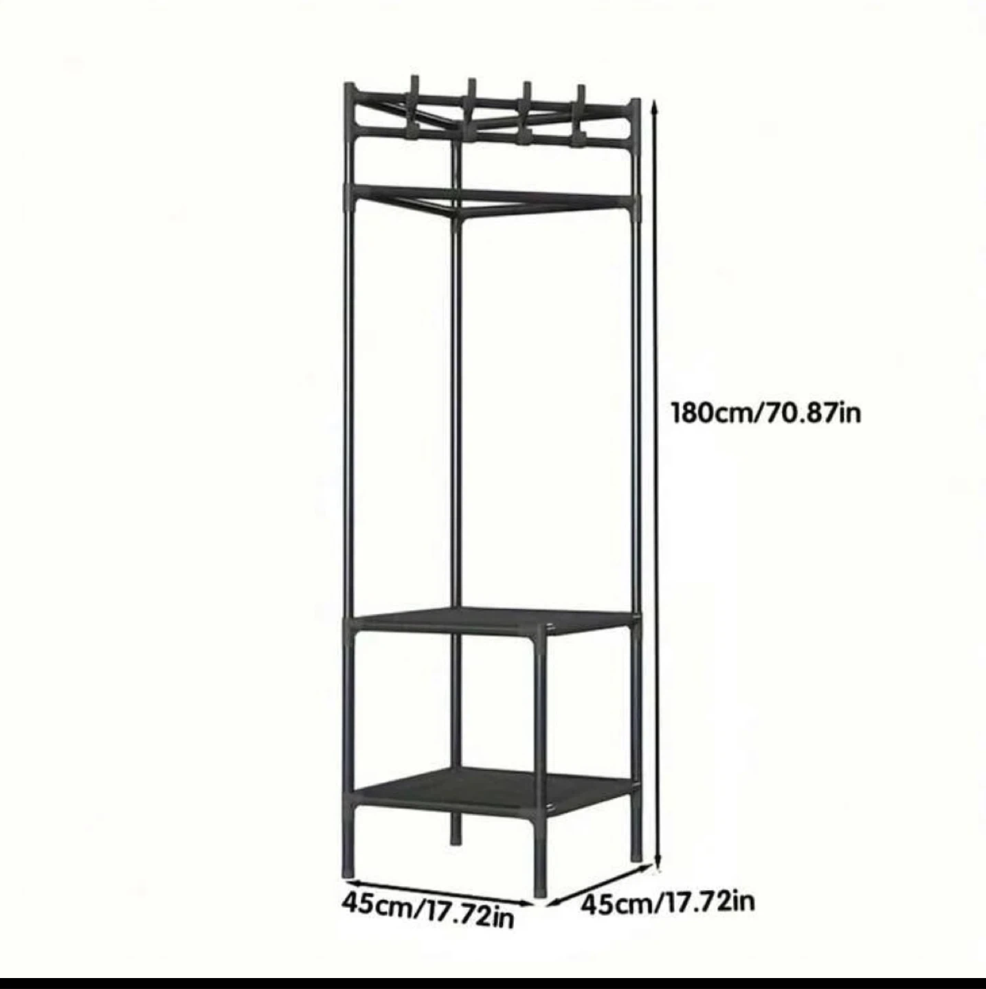 White Corner Clothes Rack with Shelves - photo 2
