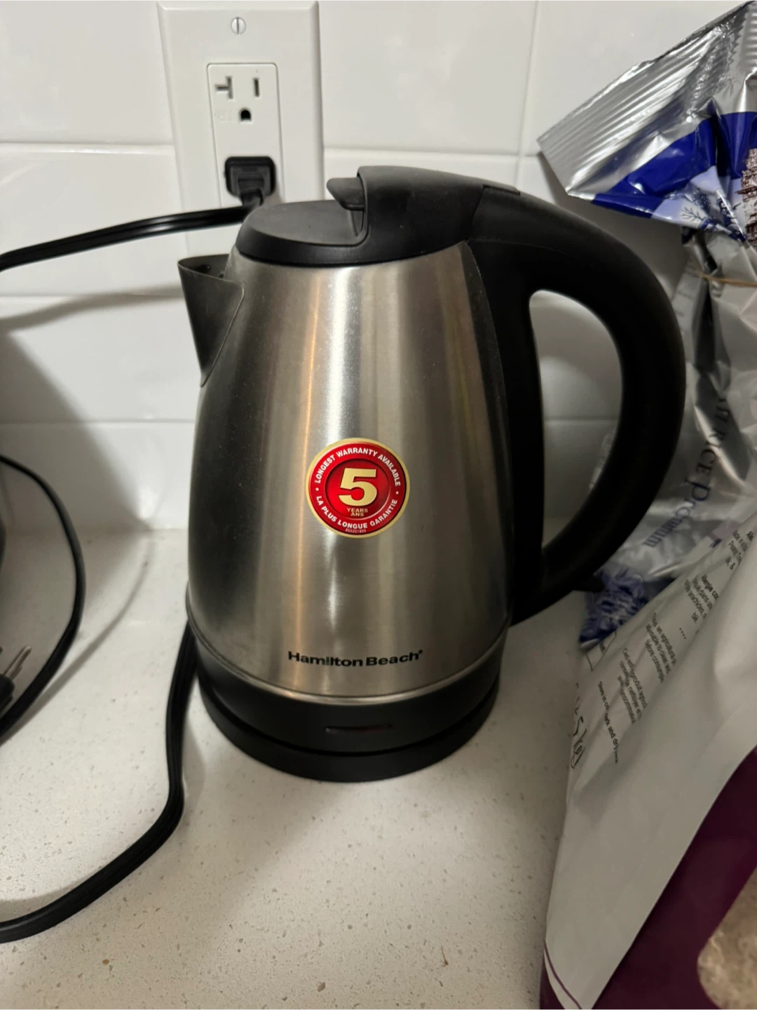 Hamilton Beach Stainless Steel Electric Kettle & Sunbeam Toaster - photo 2