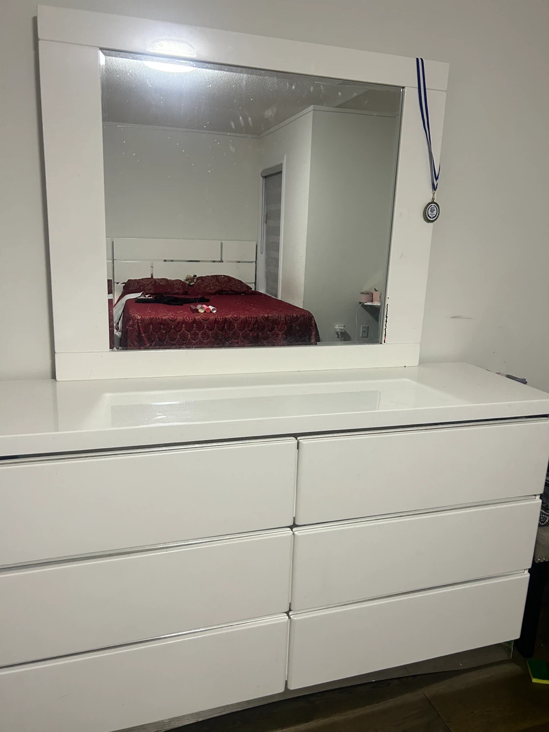 White Dresser with Mirror