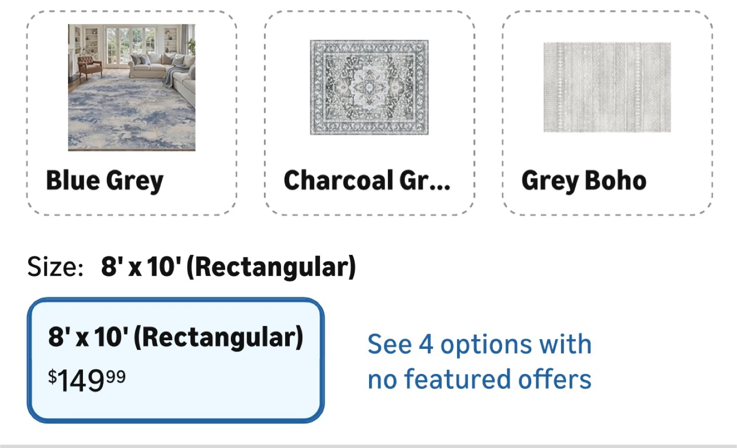 Engiw Modern Abstract Blue Grey Area Rug 8' x 10' - photo 3