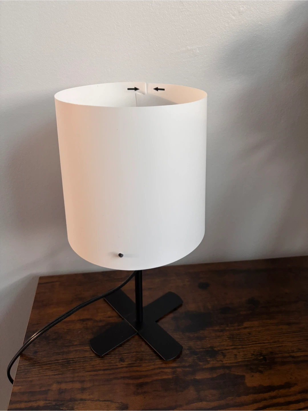 IKEA BARLAST Table lamp, black/white, 31 cm