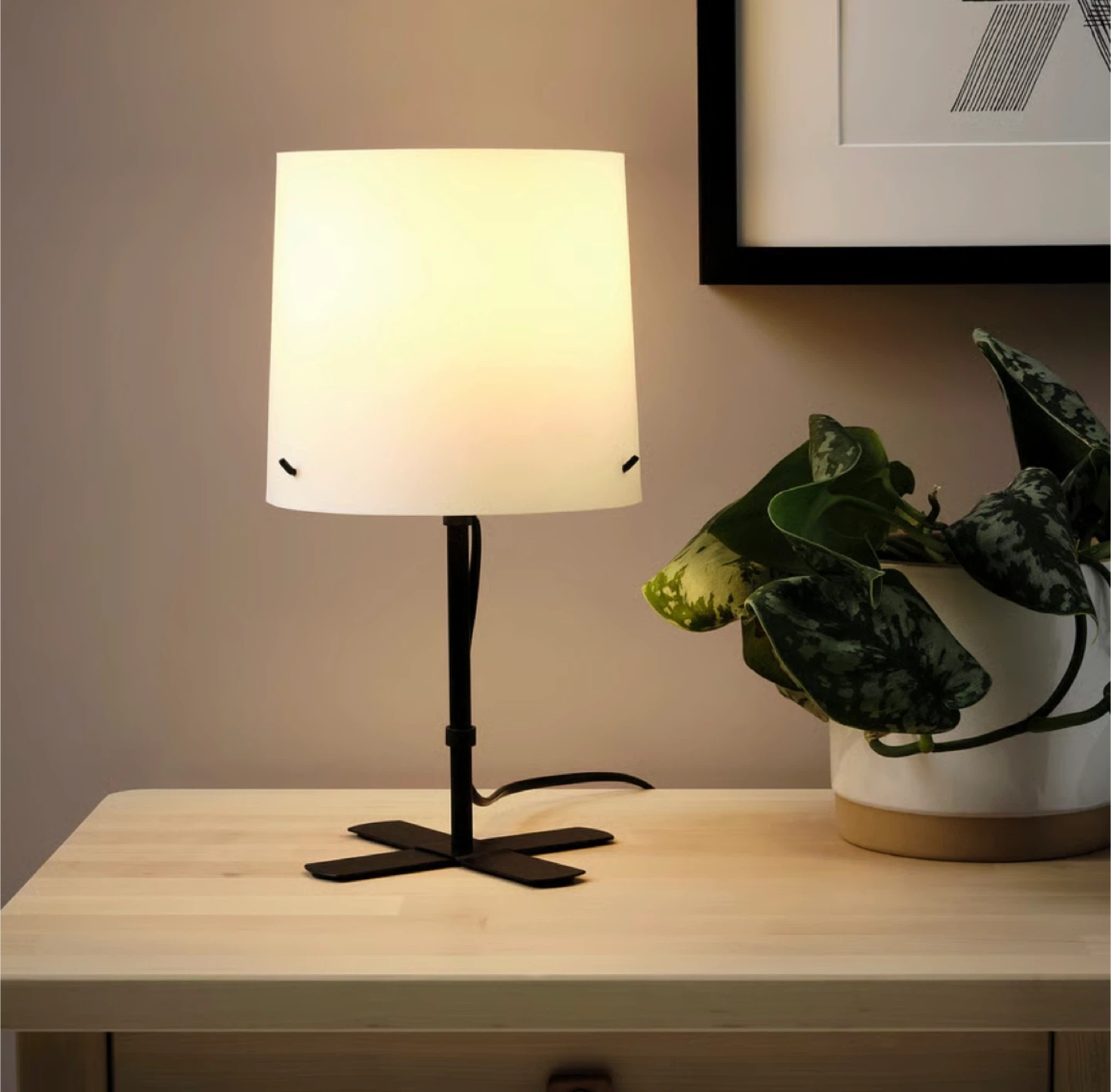 IKEA BARLAST Table lamp, black/white, 31 cm - photo 4