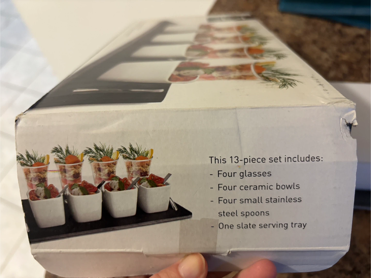 Kasa Elements 13-Piece Appetizer Set with Slate Serving Tray - photo 4