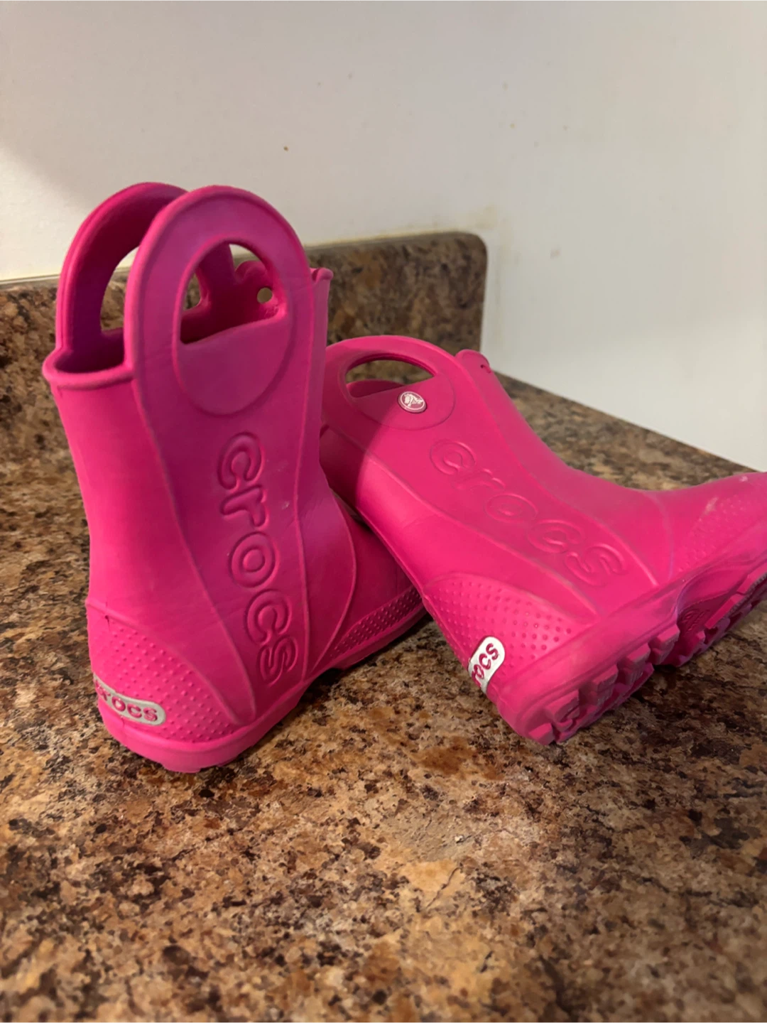 Pink Crocs Rain Boots -size 8