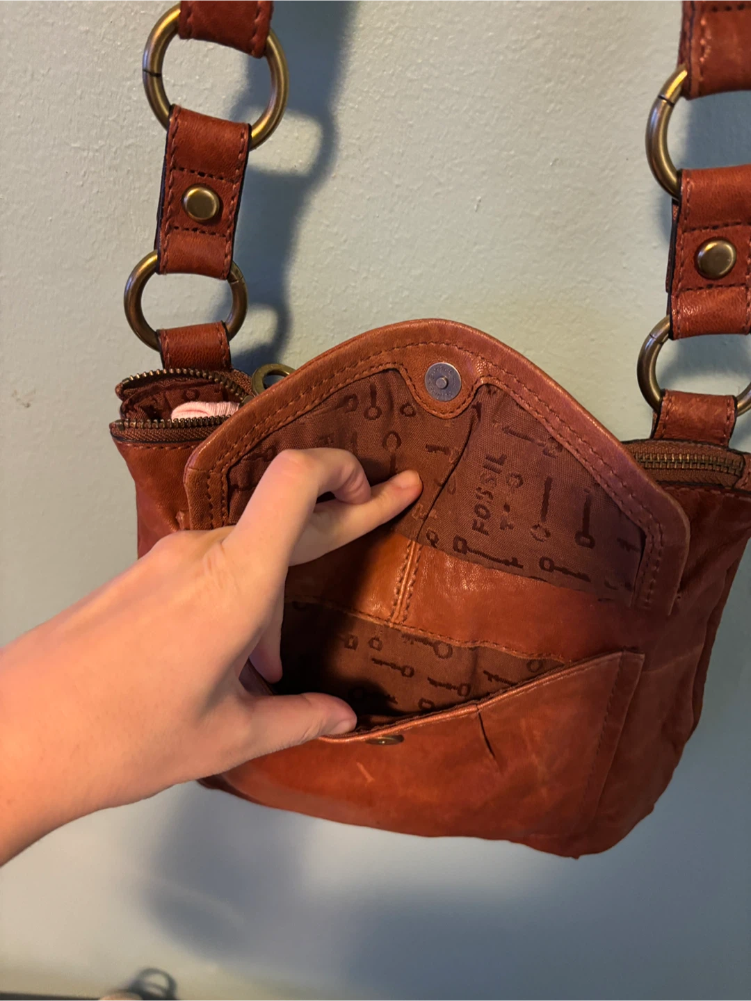 Fossil Leather Crossbody Bag - photo 3