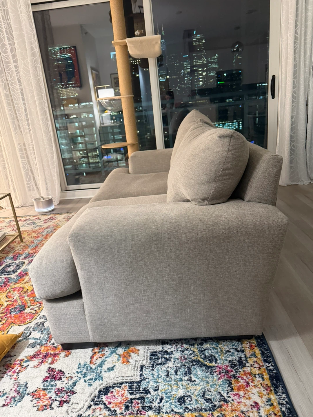 Light Gray Loveseat Sofa - photo 2