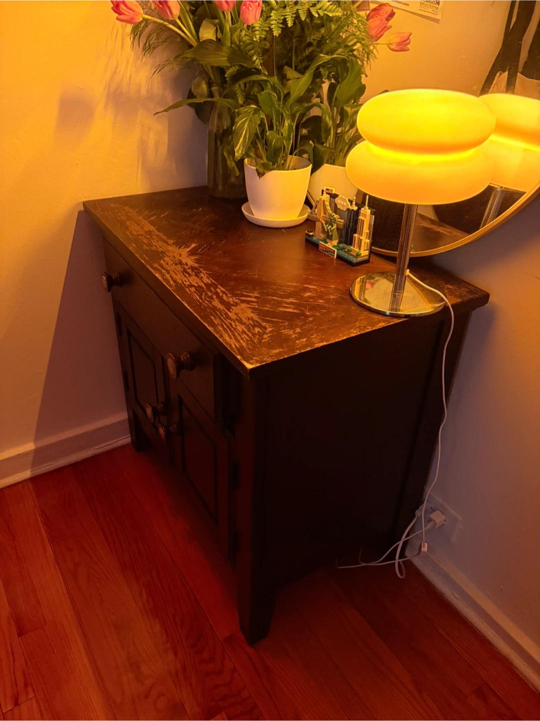 Dark Wood Nightstand / End Table - photo 2