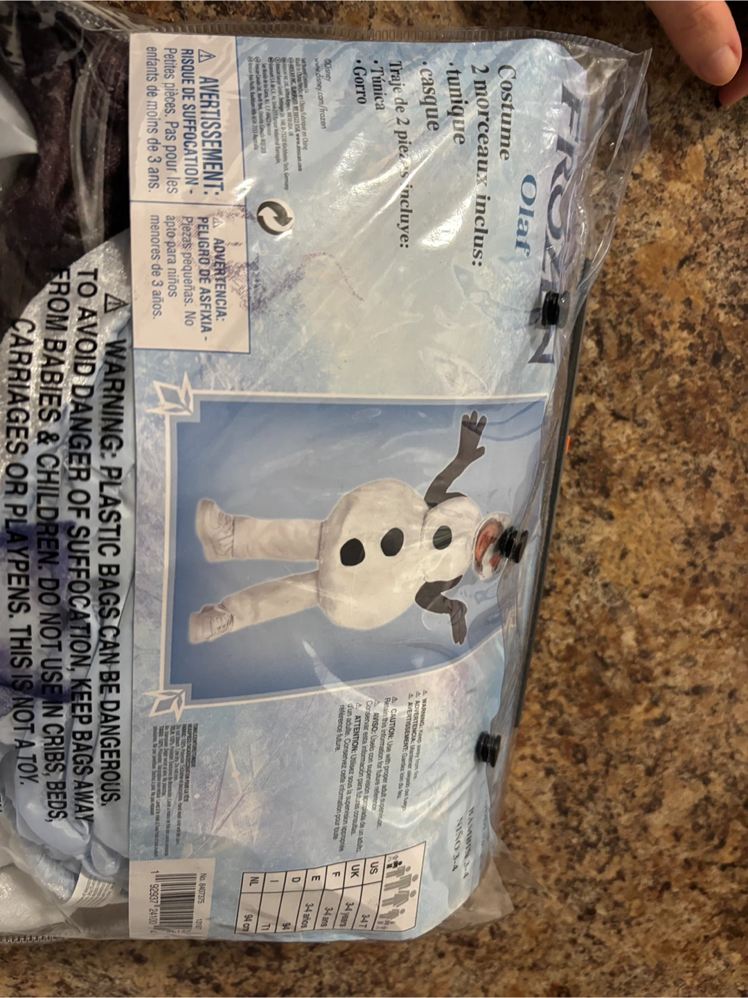 Disney Frozen Olaf Toddler Costume 3-4 Years - photo 2