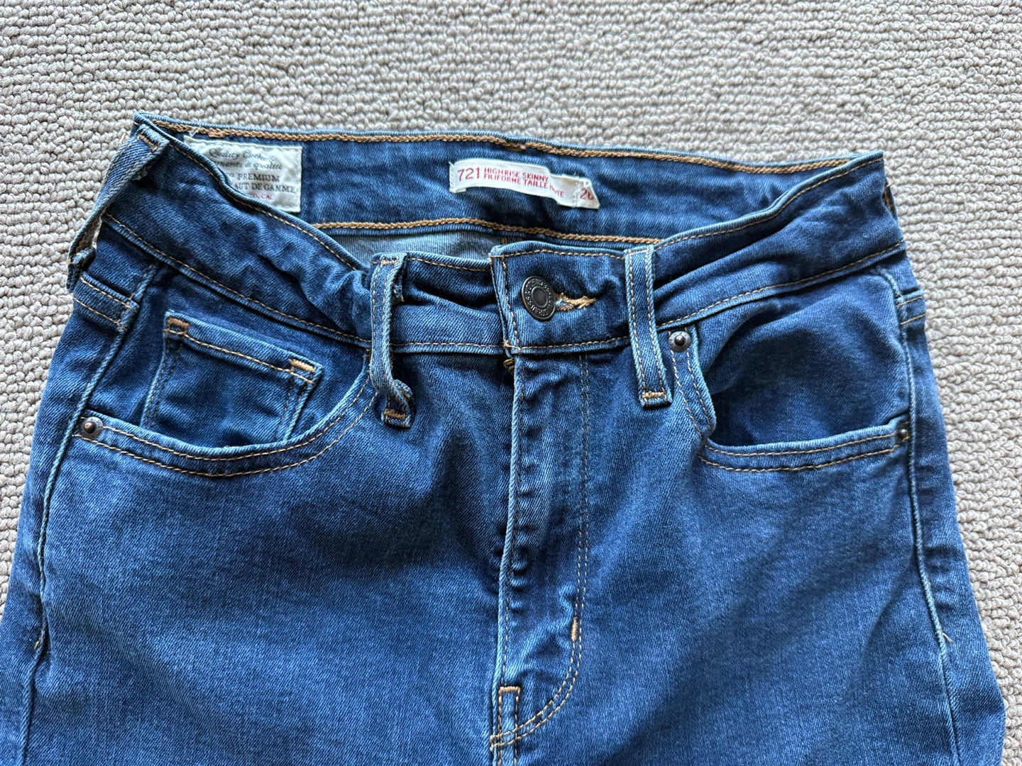 Levi's 721 High Rise Skinny Jeans Size 26 - photo 3