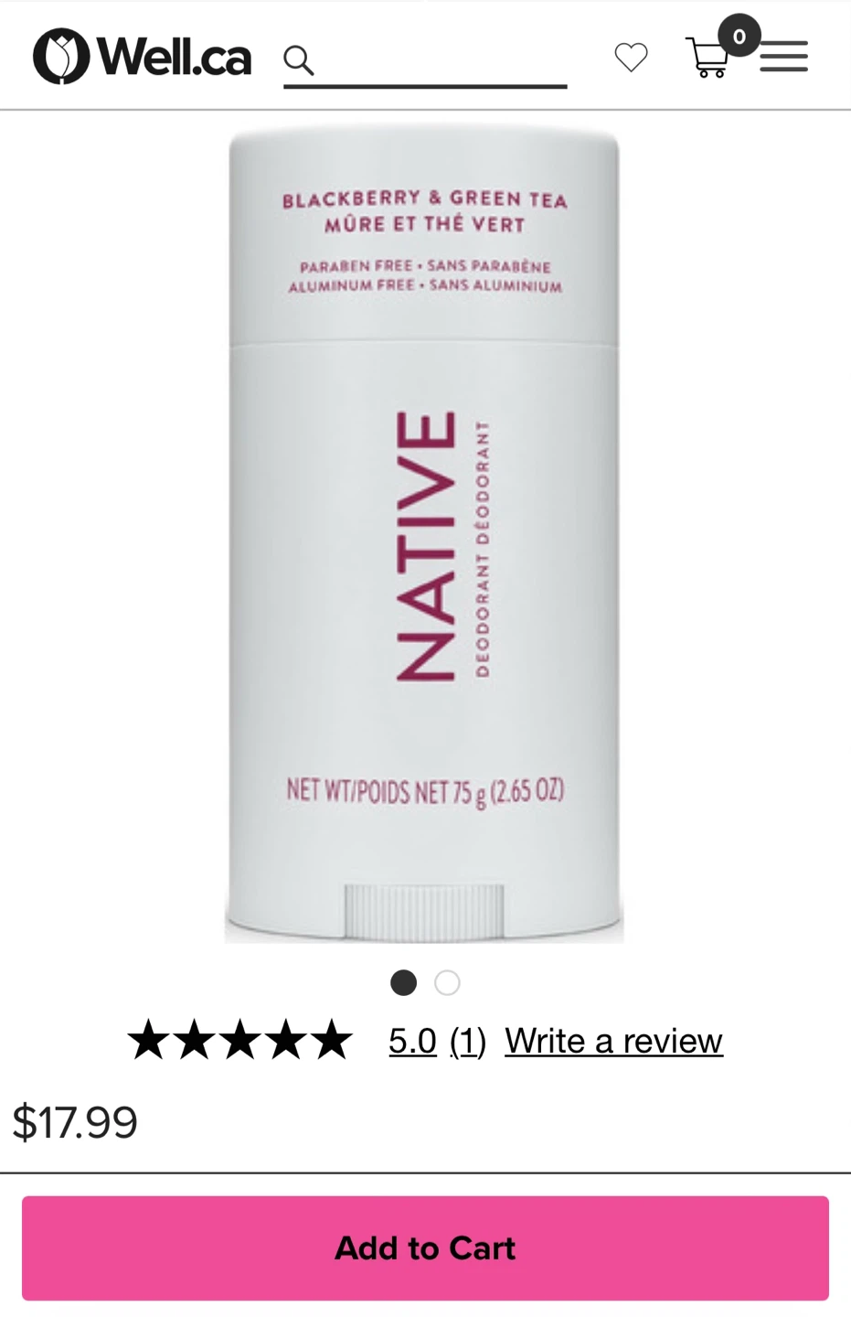 New NATIVE Blackberry & Green Tea Deodorant - photo 2