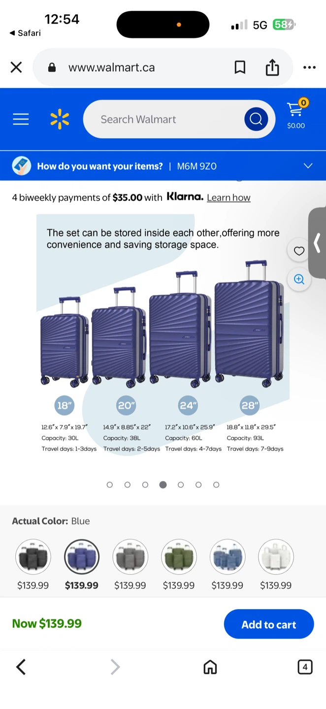 Blue Luggage Set