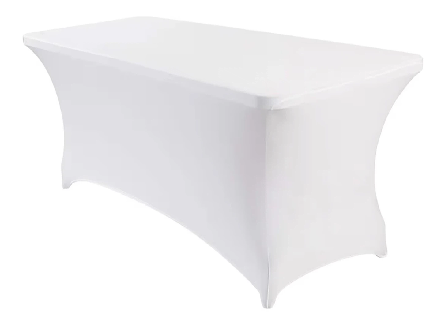 White spandex table cover