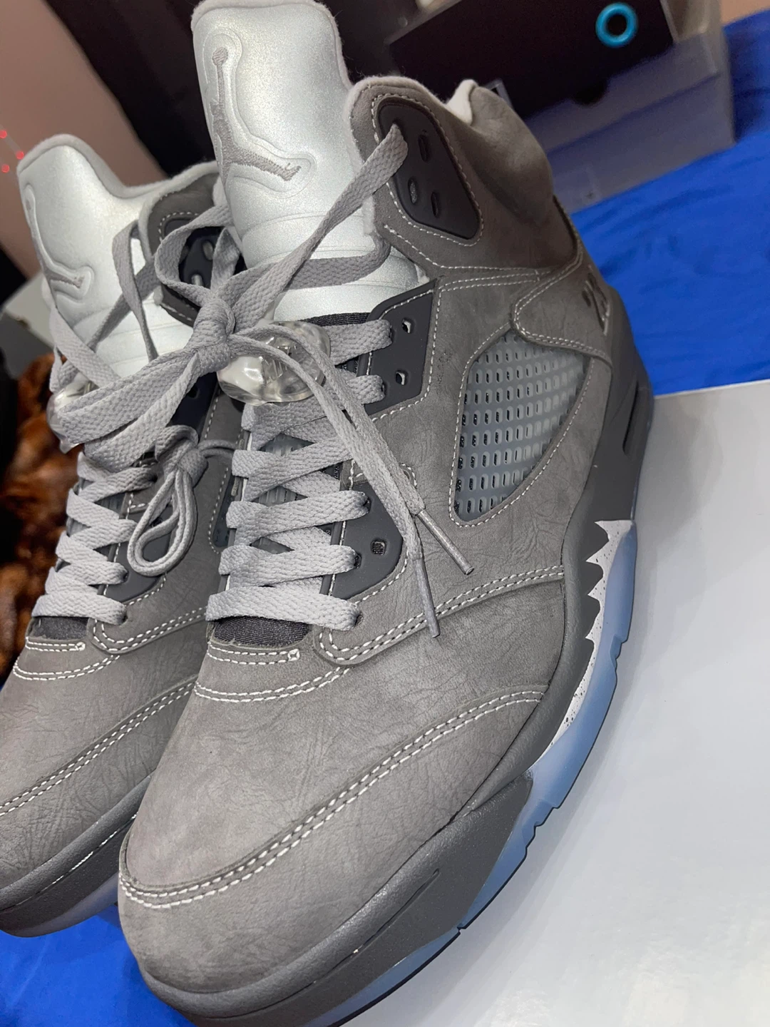 Air Jordan 5 Retro wolf Grey Sneakers - photo 5