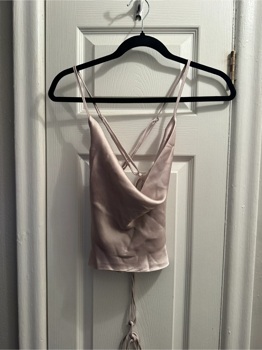 Satin Cowl Neck Cami Tank Top