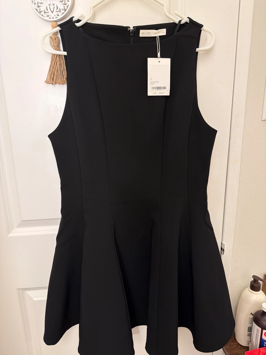 OAK+FORT Black Sleeveless Flared Dress Size L