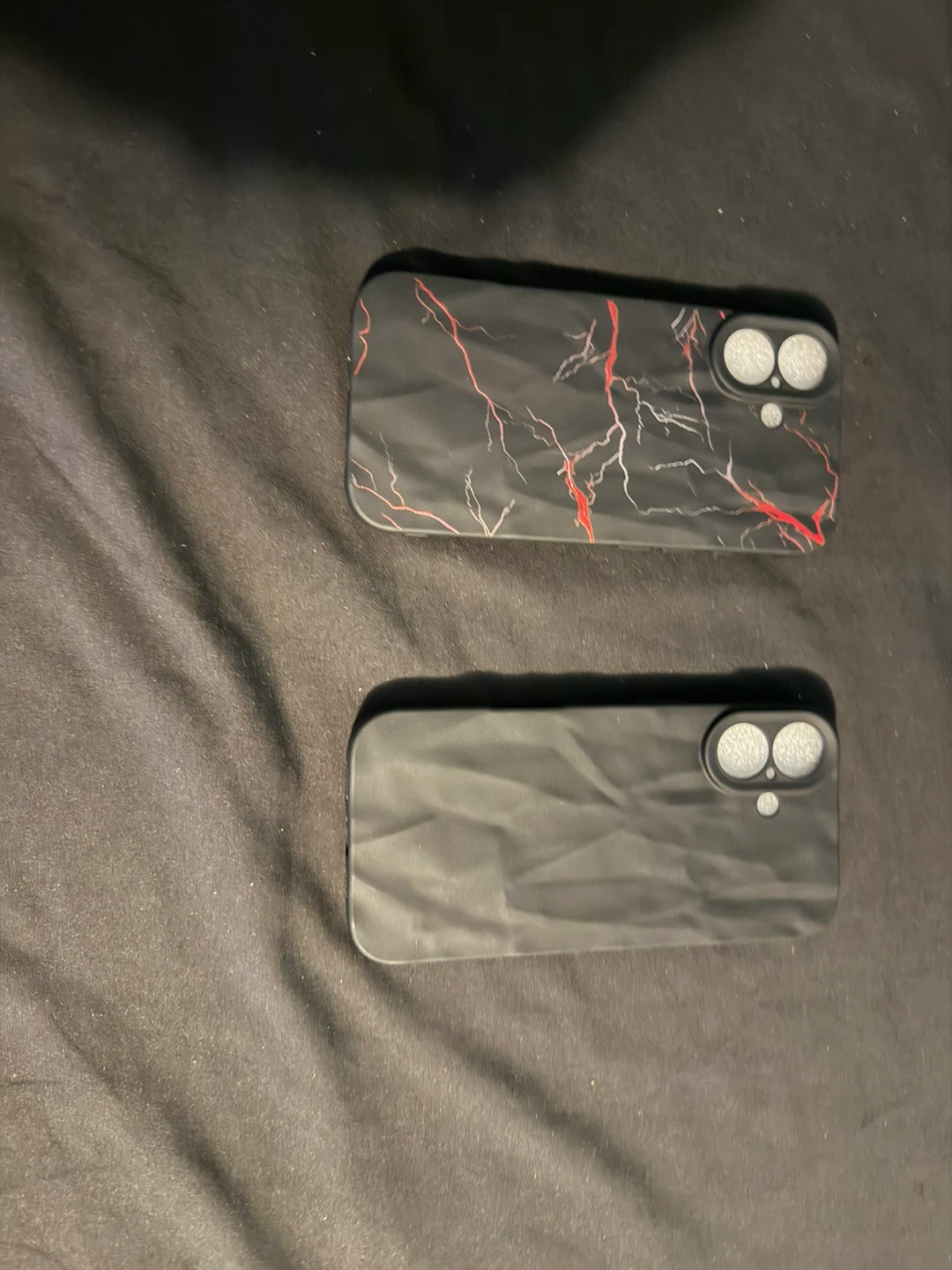 2x iPhone 17 Case - Black Marble & Matte Black