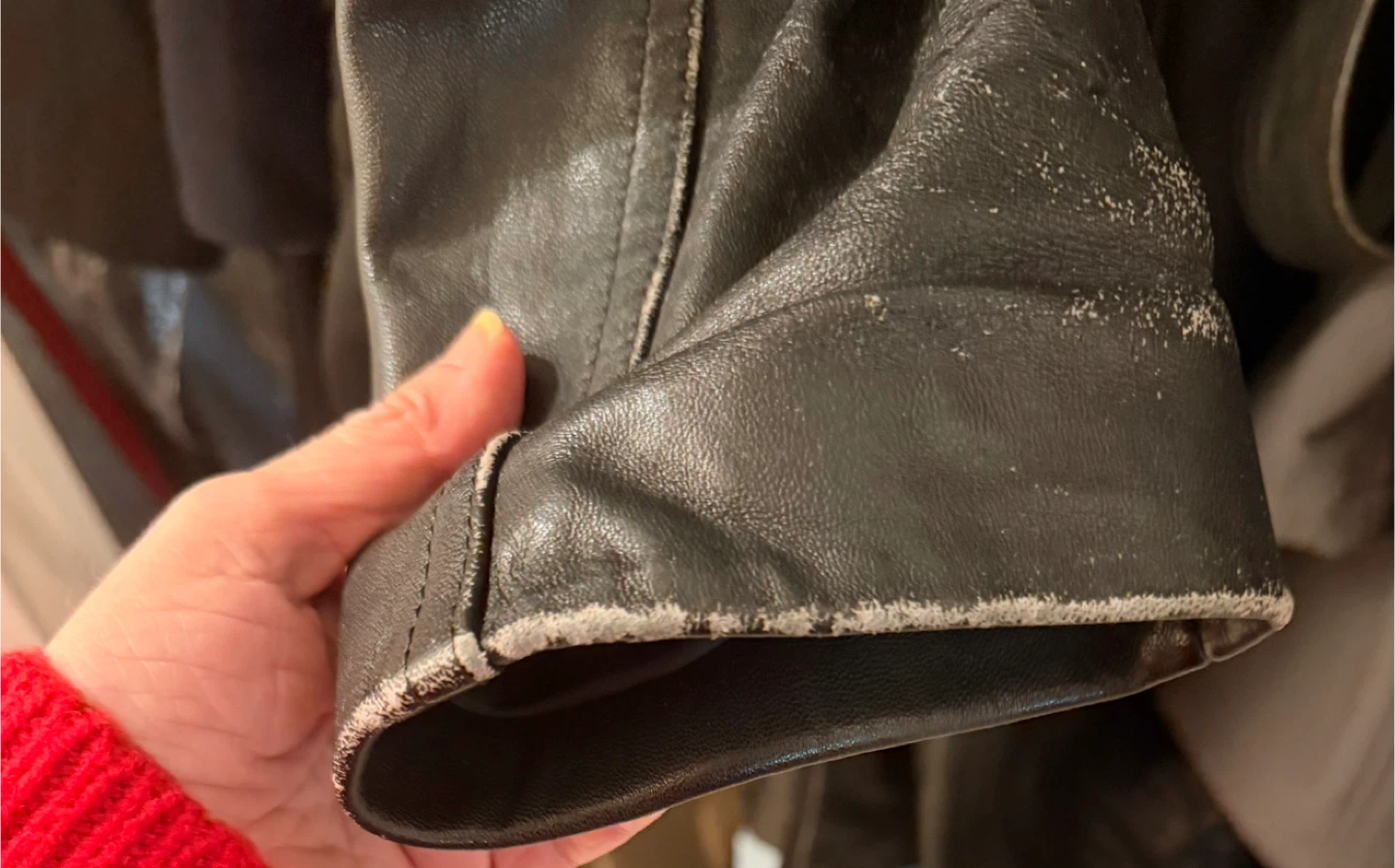 Genuine Black Leather Trench Coat - photo 3