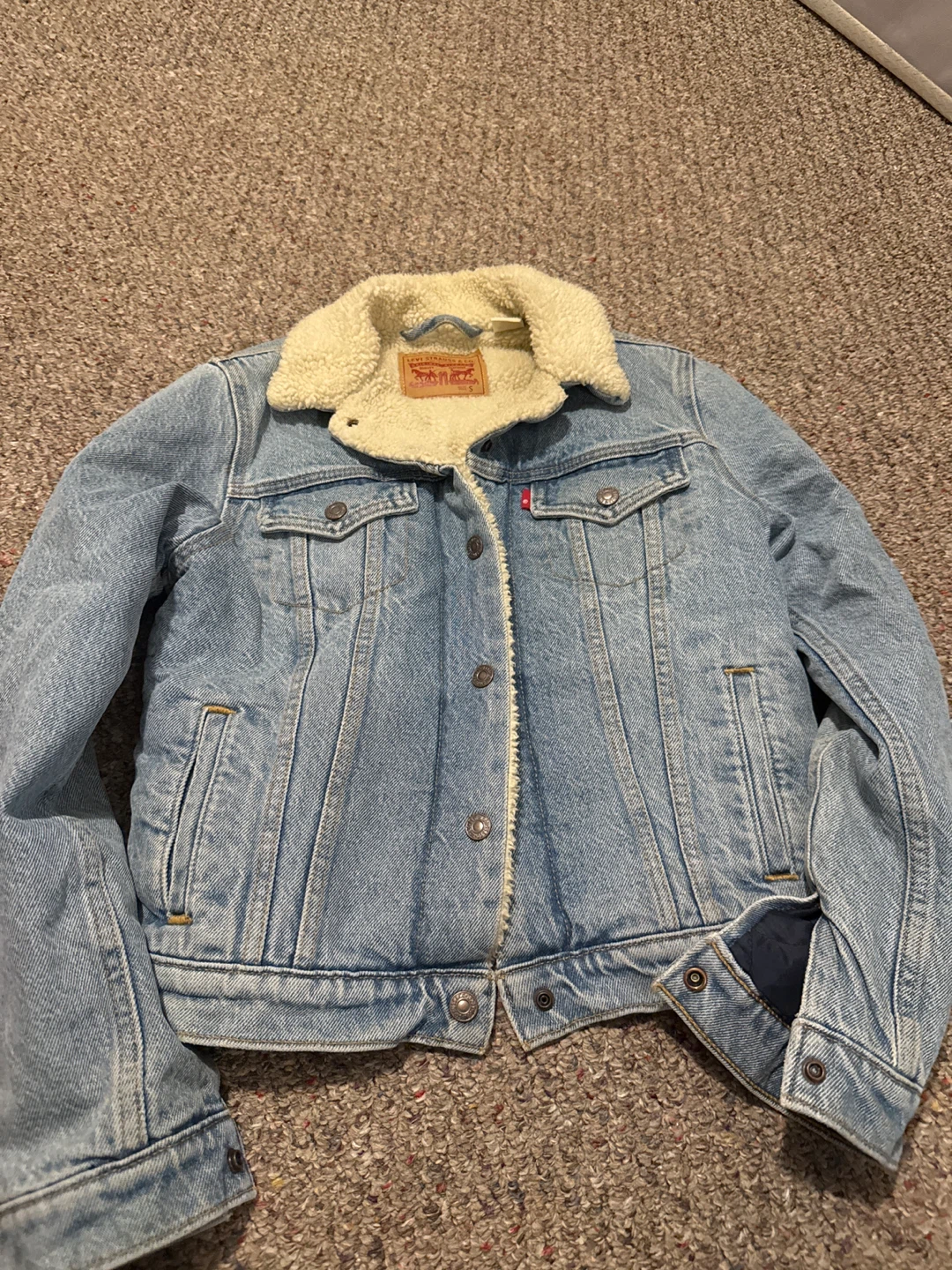Levi's Sherpa Lined Denim Trucker Jacket - Size S