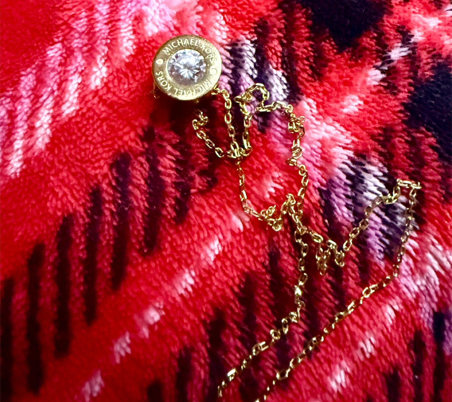Michael Kors Gold Tone Necklace with Crystal Accent