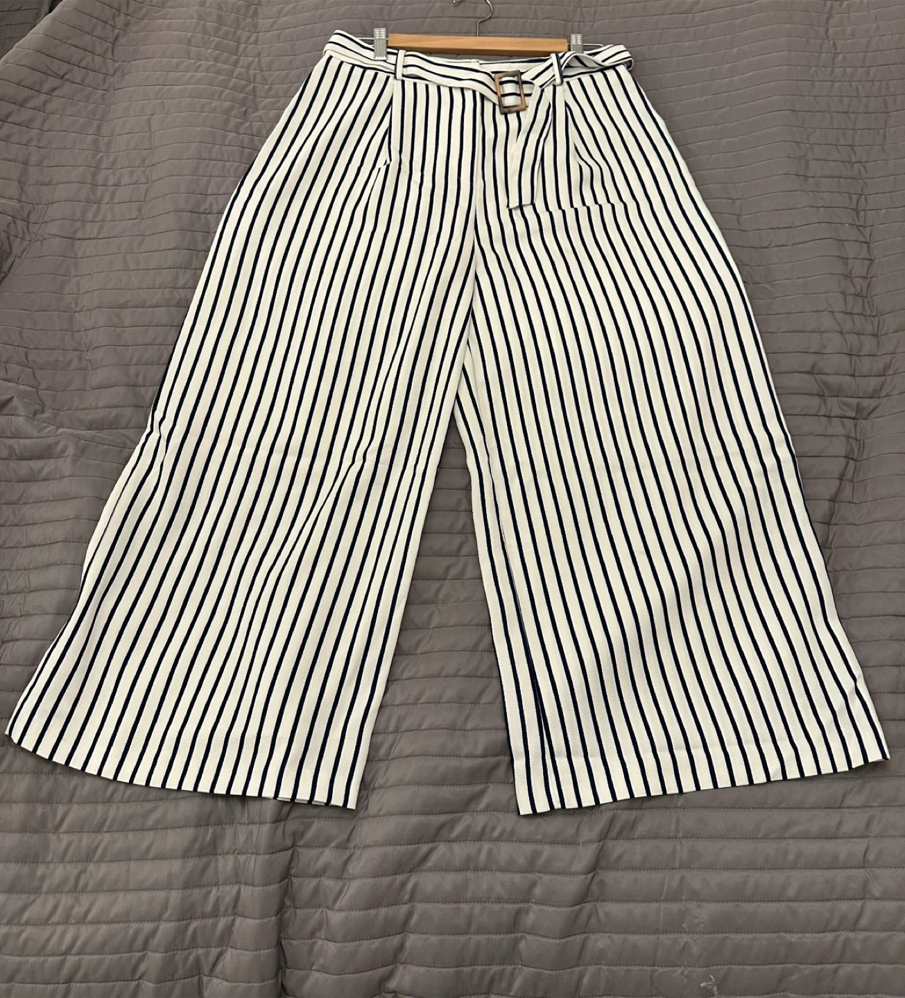 Topshop Striped Wide-Leg Pants