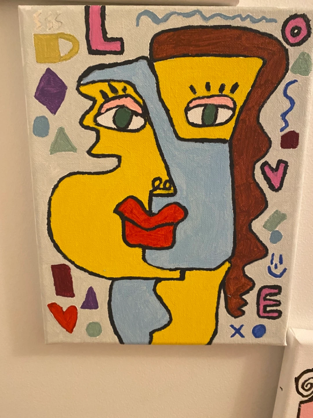 Abstract Face Canvas Painting