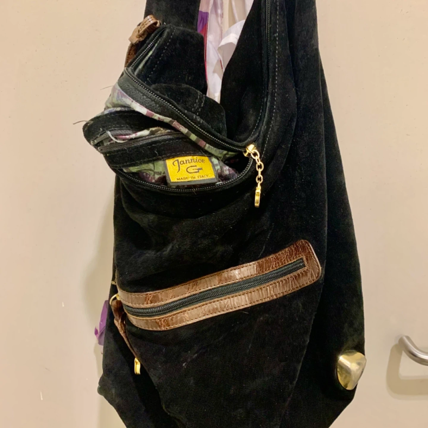 Jannice Black Suede Hobo Bag - photo 2