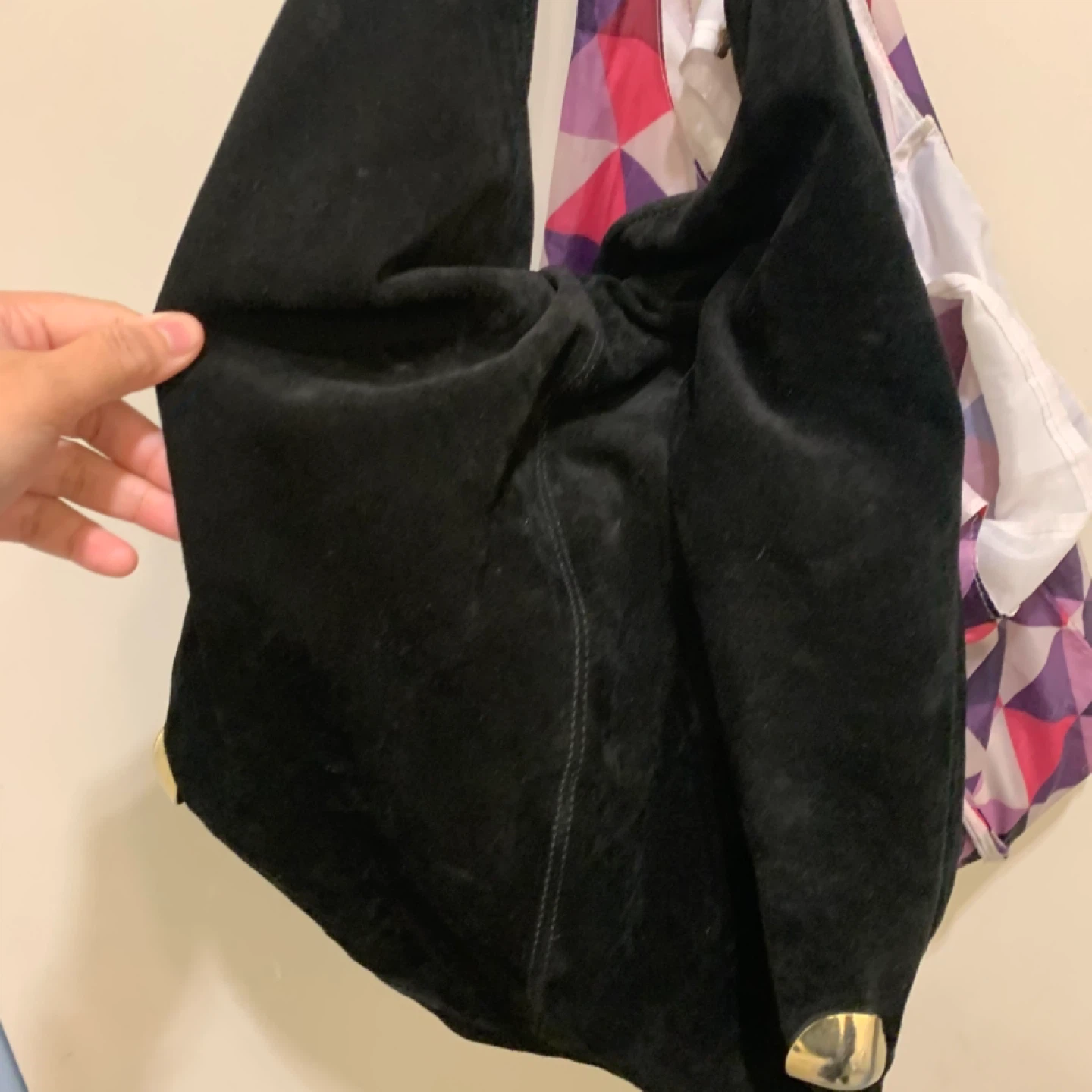 Jannice Black Suede Hobo Bag - photo 4
