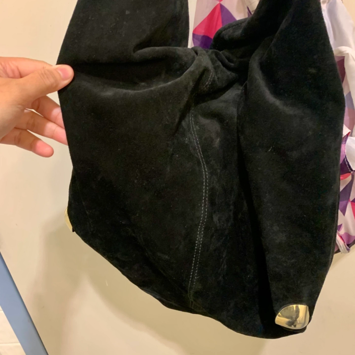 Jannice Black Suede Hobo Bag - photo 3
