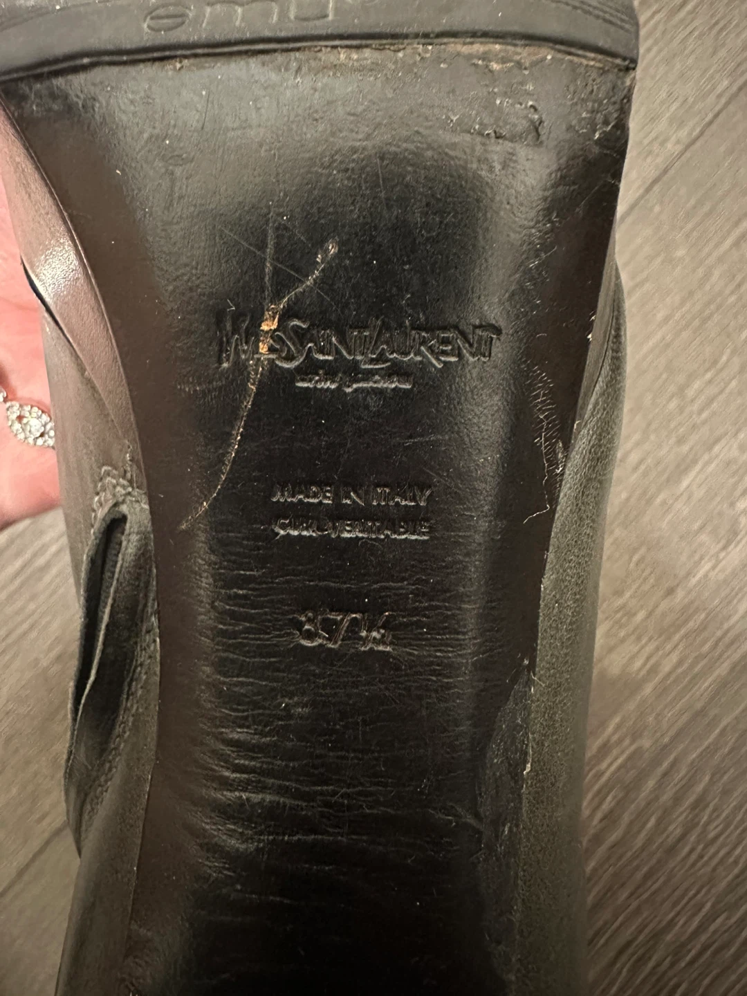 Authentic Yves Saint Laurent Black Leather Ankle Boots - photo 3