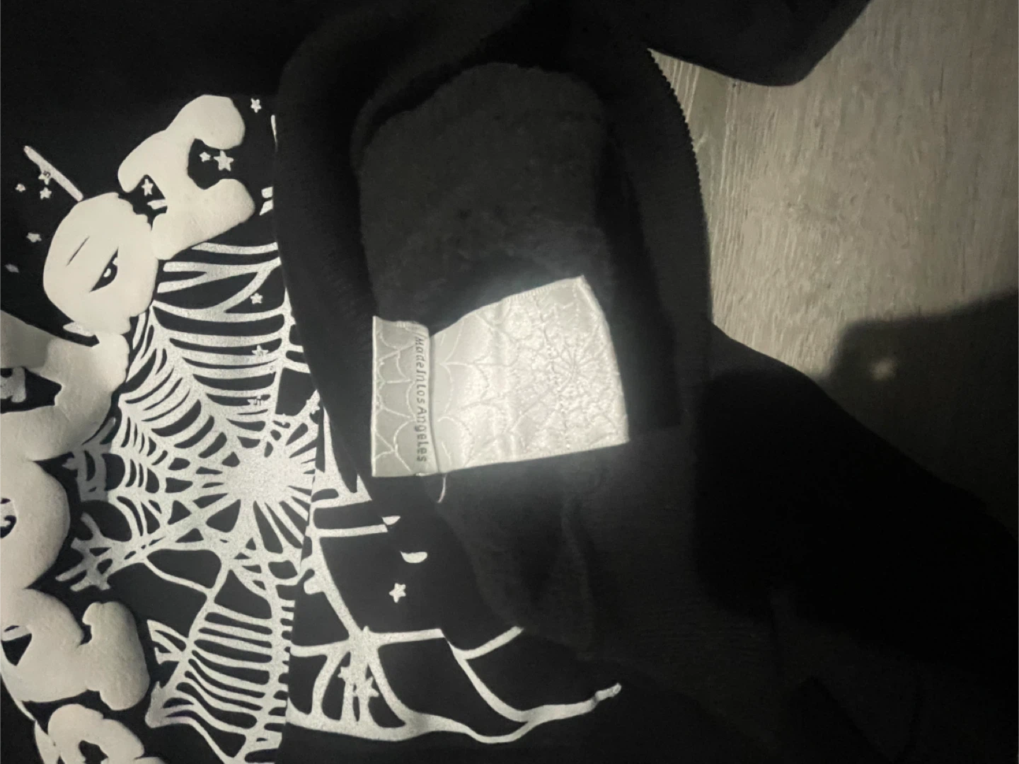 Sp5der Hoodie Black with Spider Web Graphic - photo 2