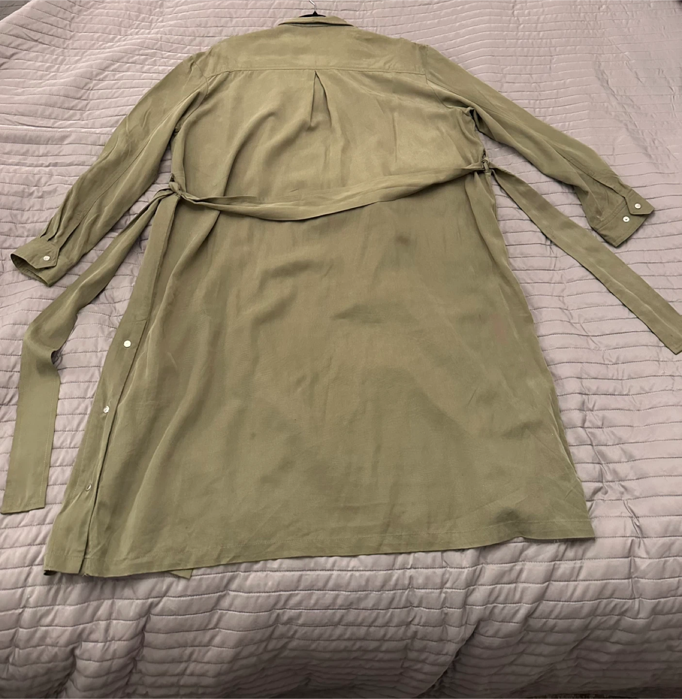MNG Olive Green Lightweight Trench Coat - photo 3