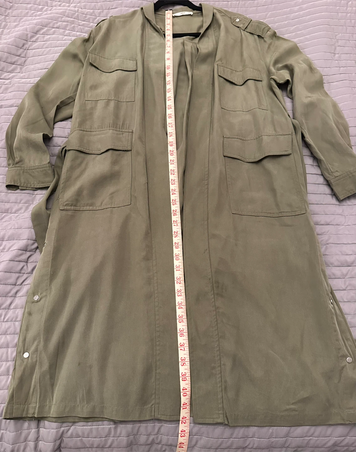 MNG Olive Green Lightweight Trench Coat - photo 5