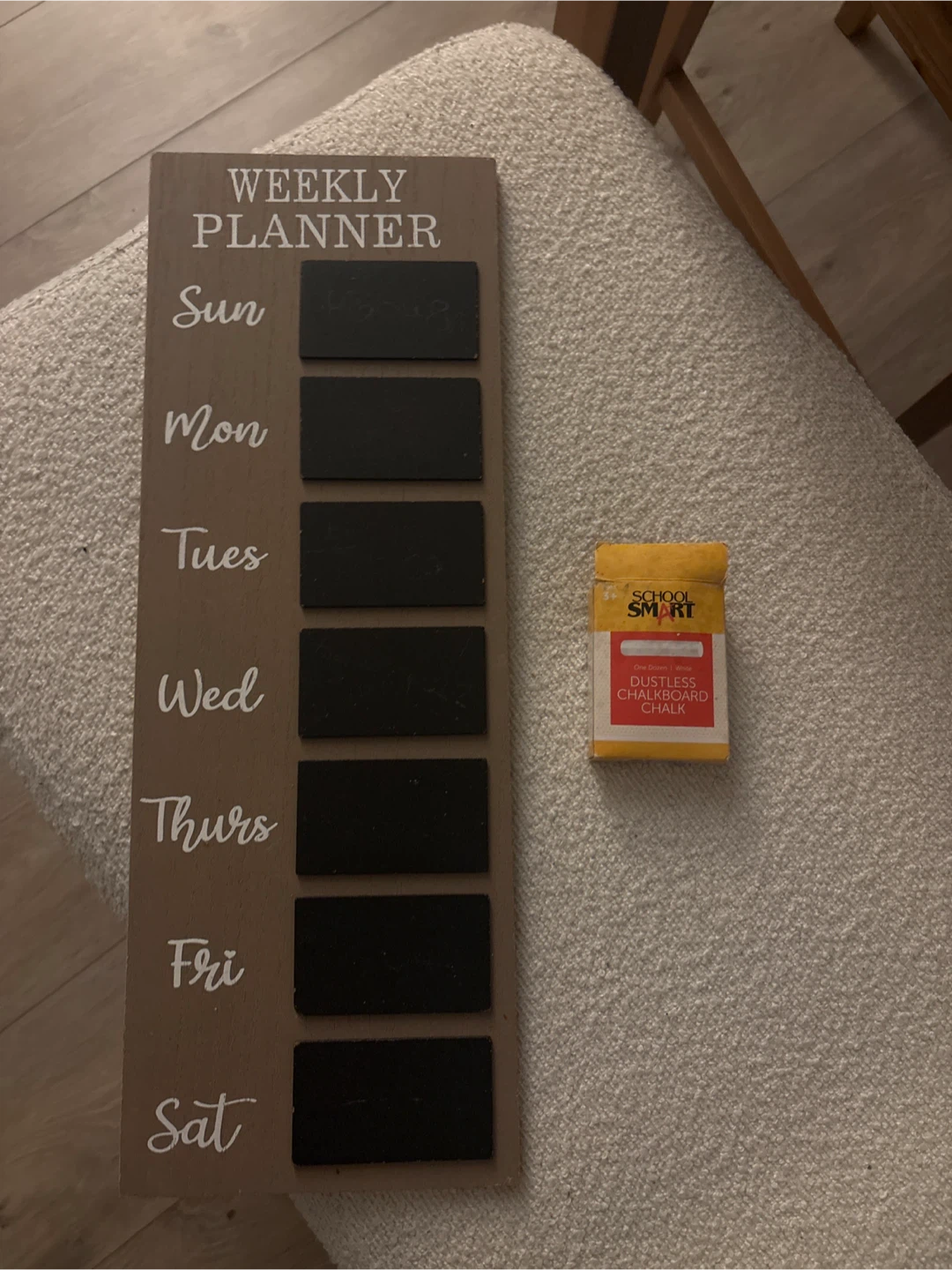 Weekly Planner Board with Chalk