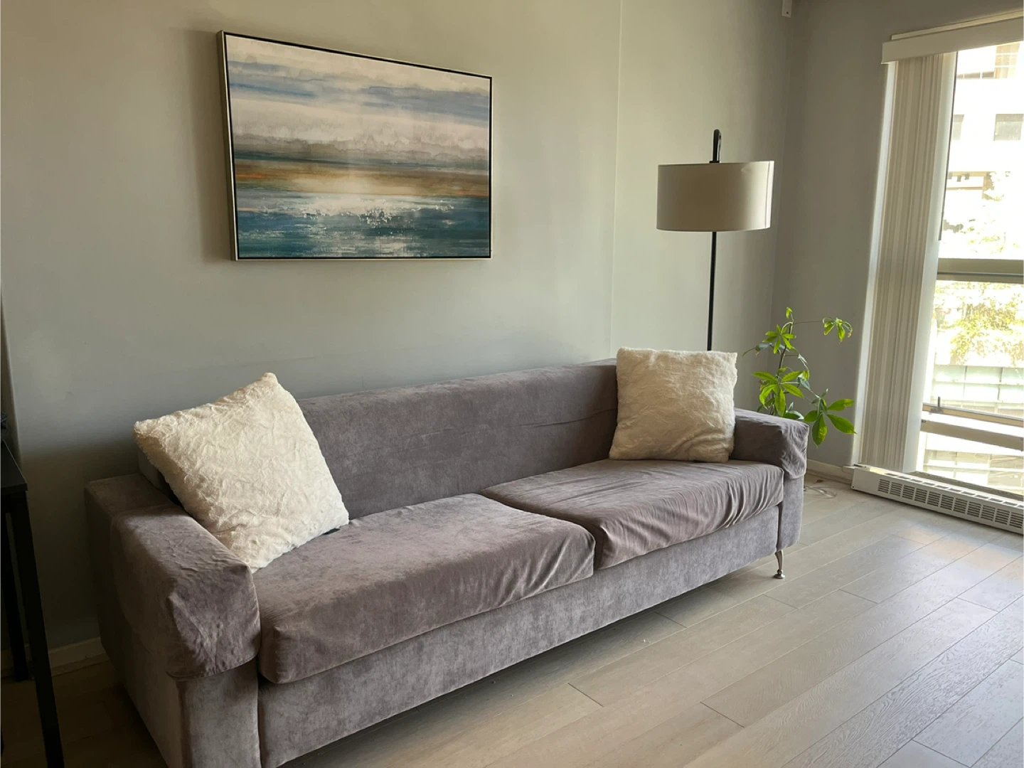 Soft Grey Living Room Sofa
