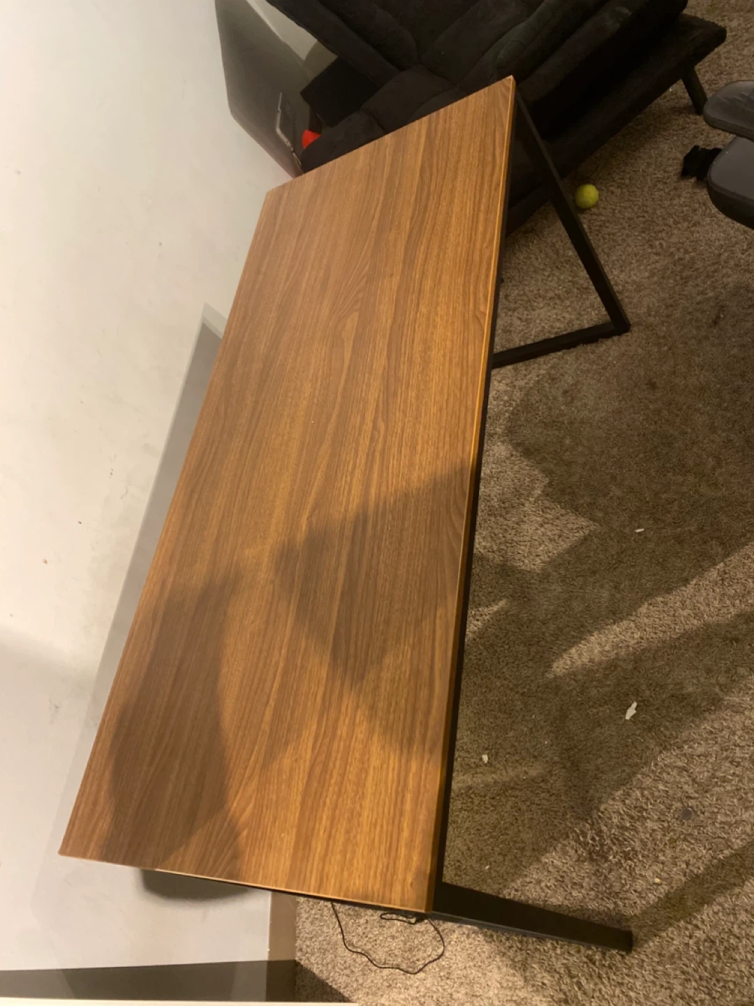 Wooden Top Desk with Black Metal Frame