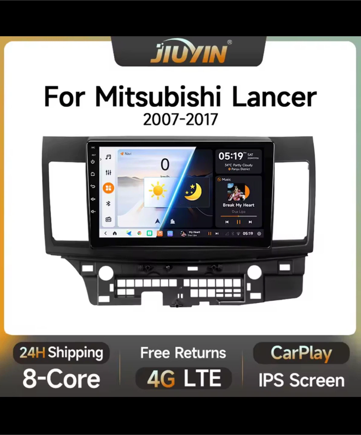 JIUYIN Android Car Mitsubishi Lancer 2007-2017 6GRAM-128ROM - photo 4