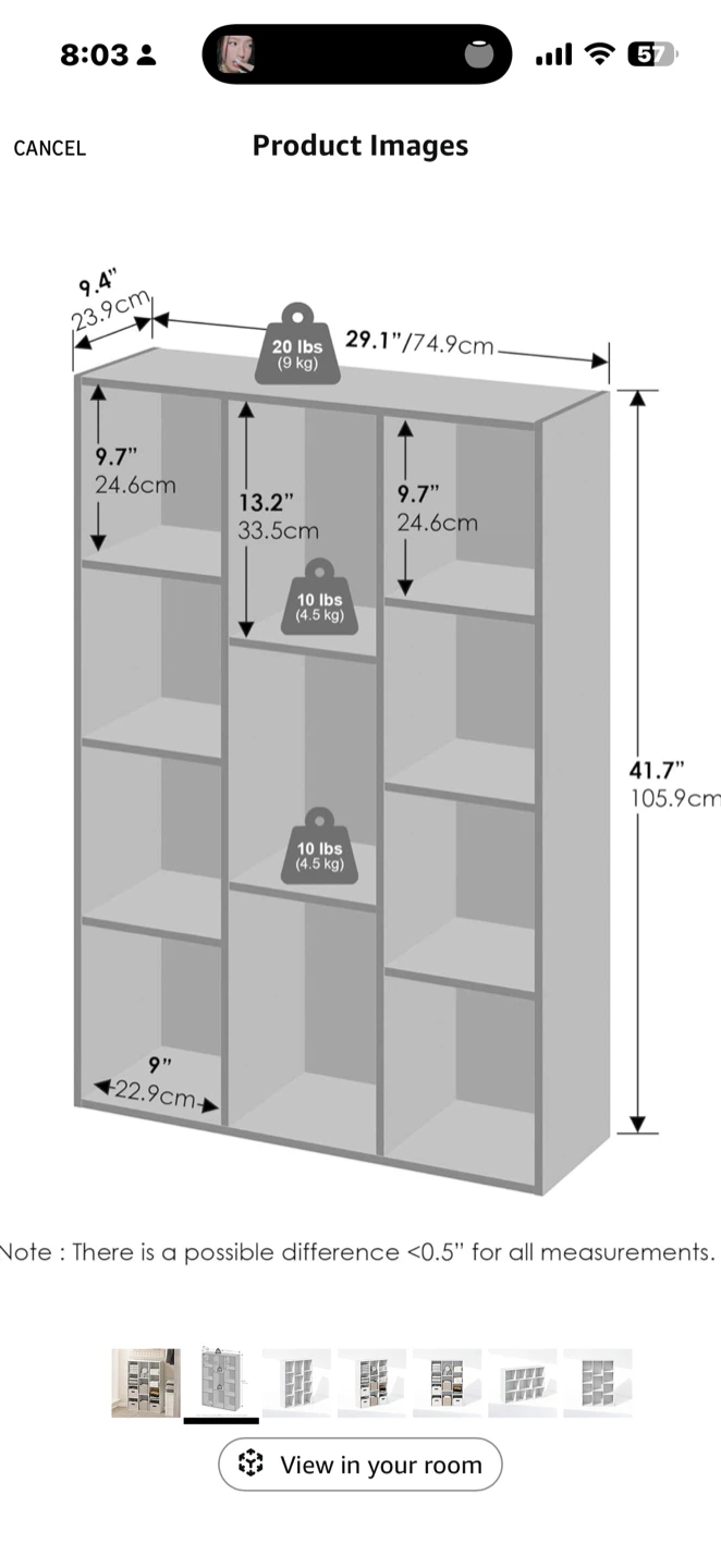 White 12-Cube Storage Organizer Bookshelf - photo 2