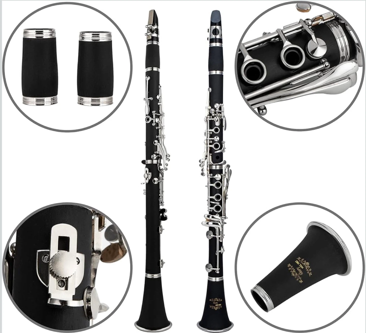 GLORY Bb Clarinet with Reeds, Stand, Case & Accessories - photo 3
