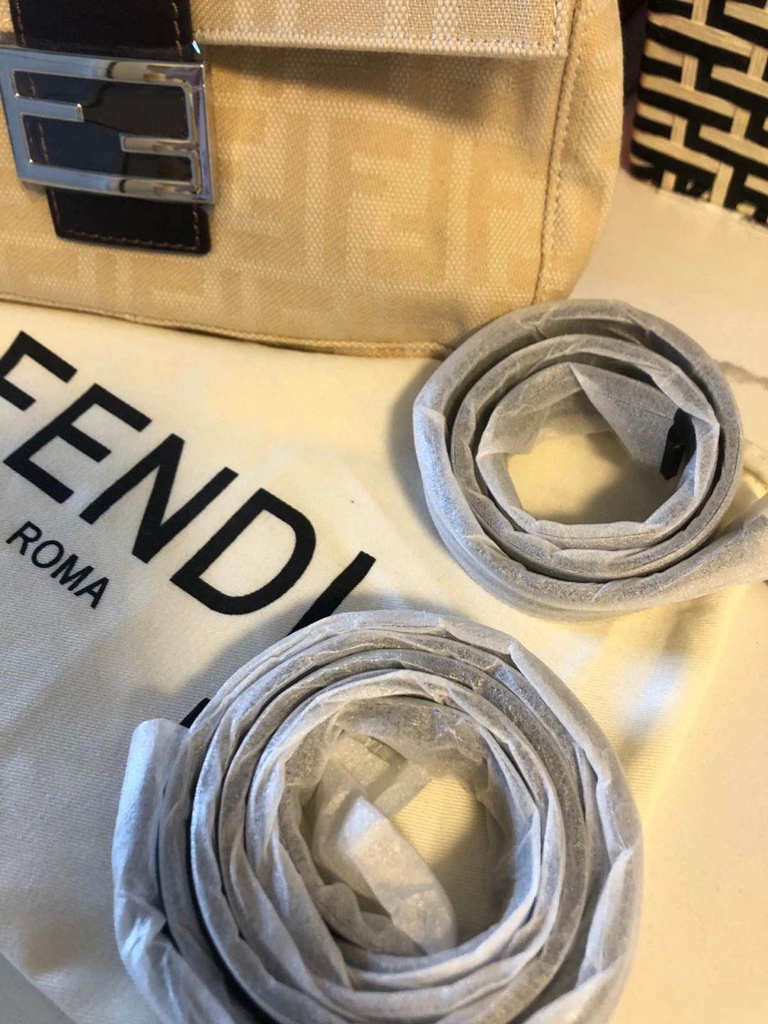 Fendi Zucca Canvas Baguette Bag with Strap - photo 3
