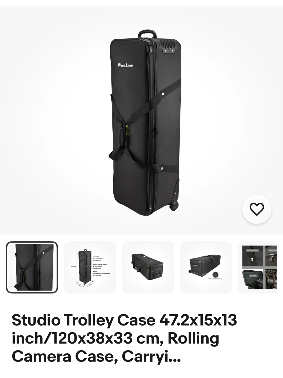 MagicLine Studio Equipment Rolling Trolley Case 52"