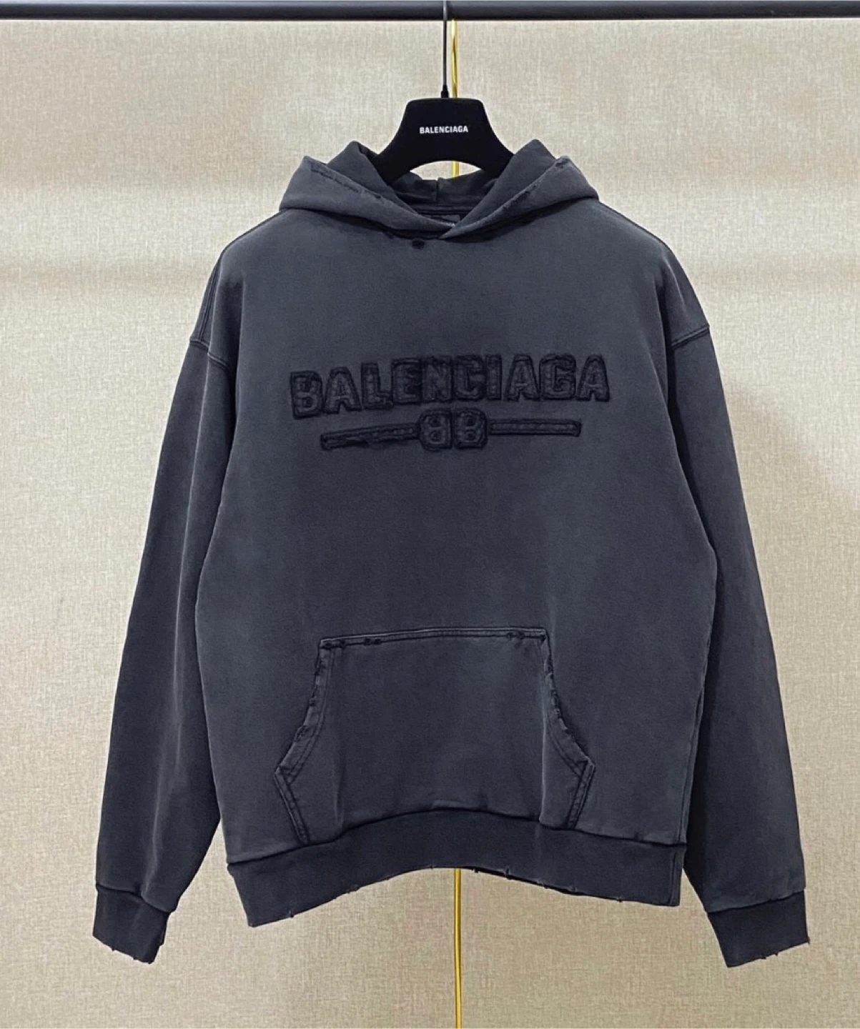 Balenciaga Grey Logo Hoodie