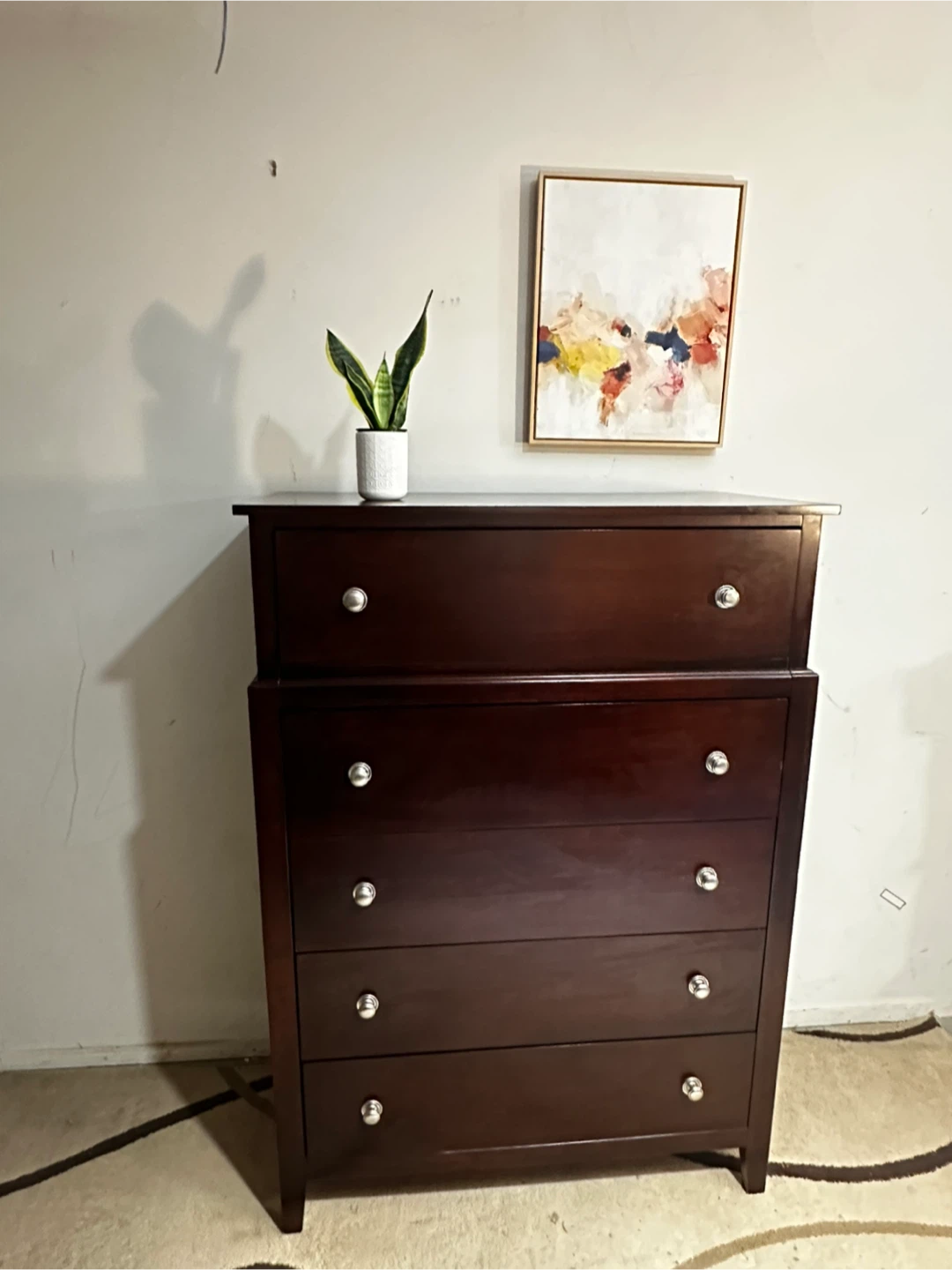 Dark Wood 5-Drawer Dresser - photo 3