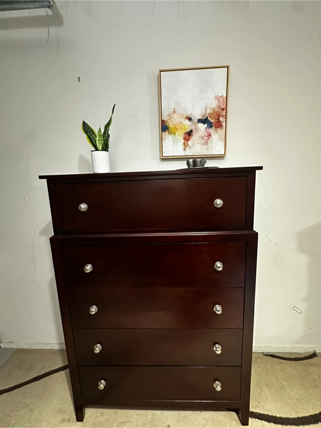 Dark Wood 5-Drawer Dresser - photo 2