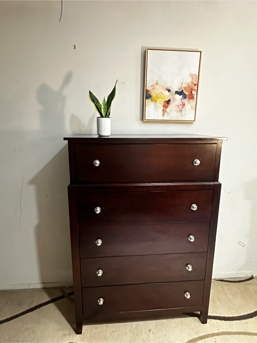 Dark Wood 5-Drawer Dresser - photo 4
