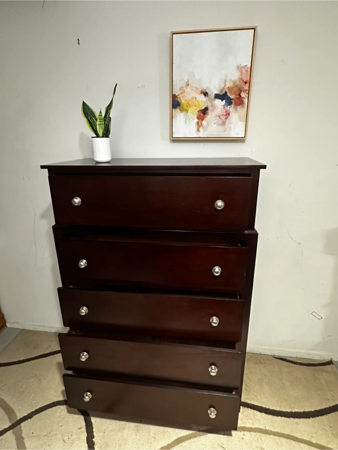 Dark Wood 5-Drawer Dresser - photo 5