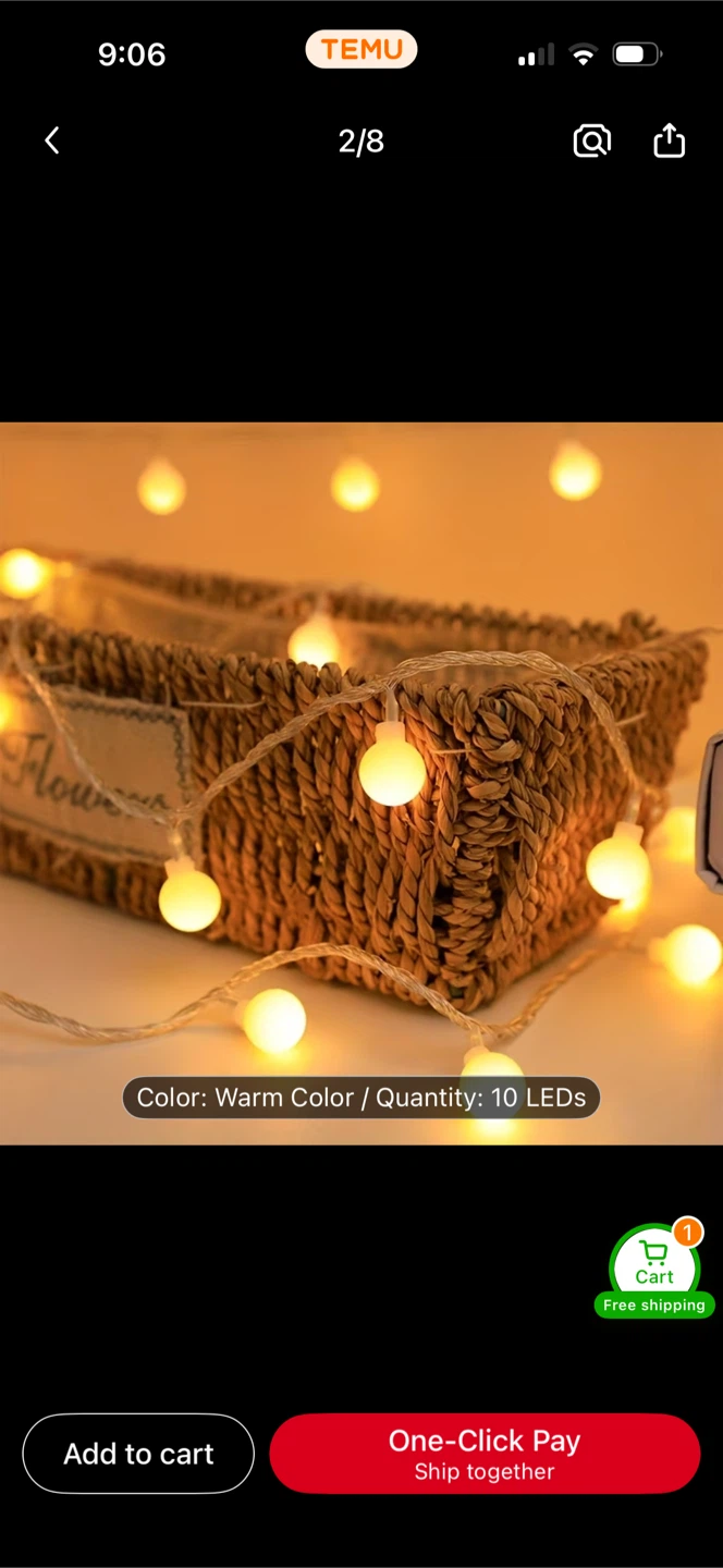 Warm White LED String Lights - 50 Lights, 196.85 inches - photo 2